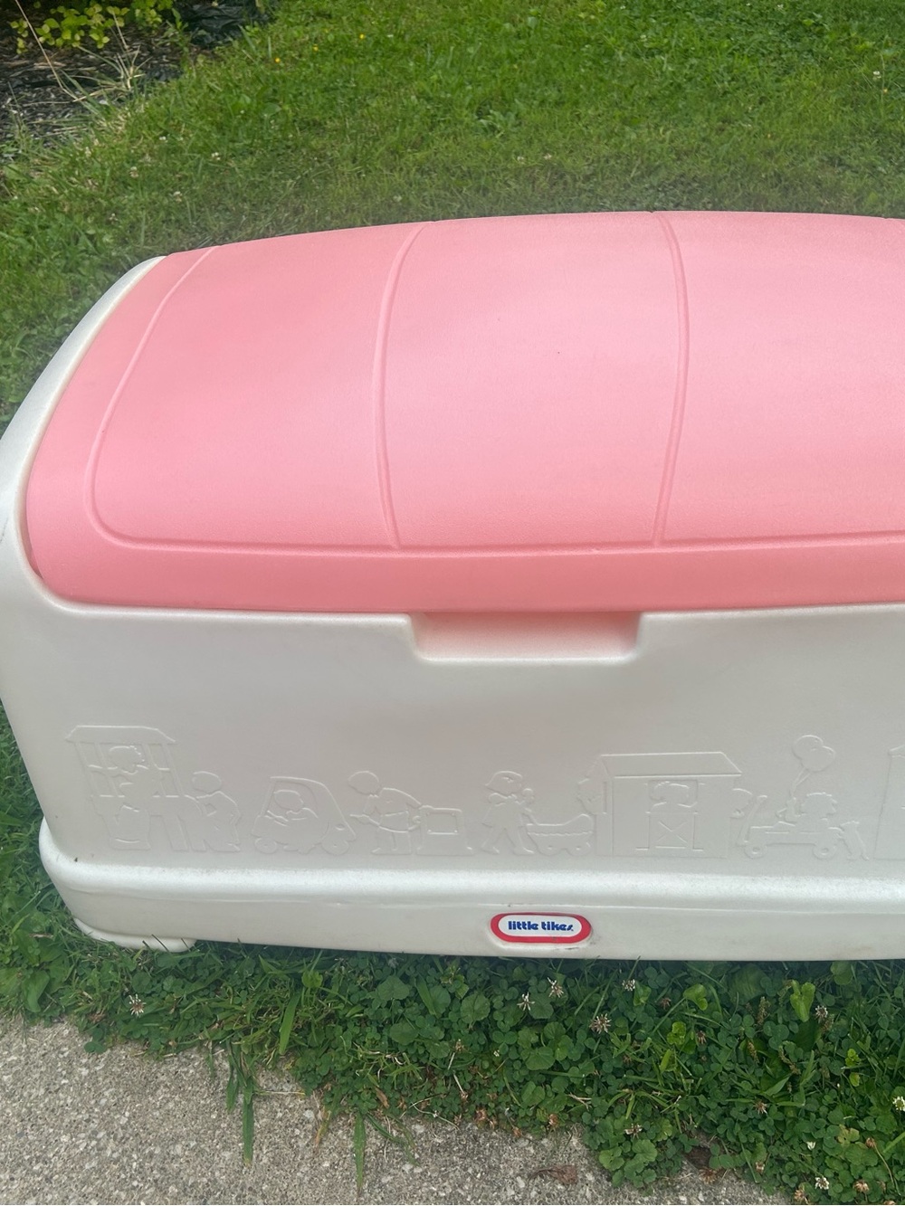 Pink and Cream Storage Bench
